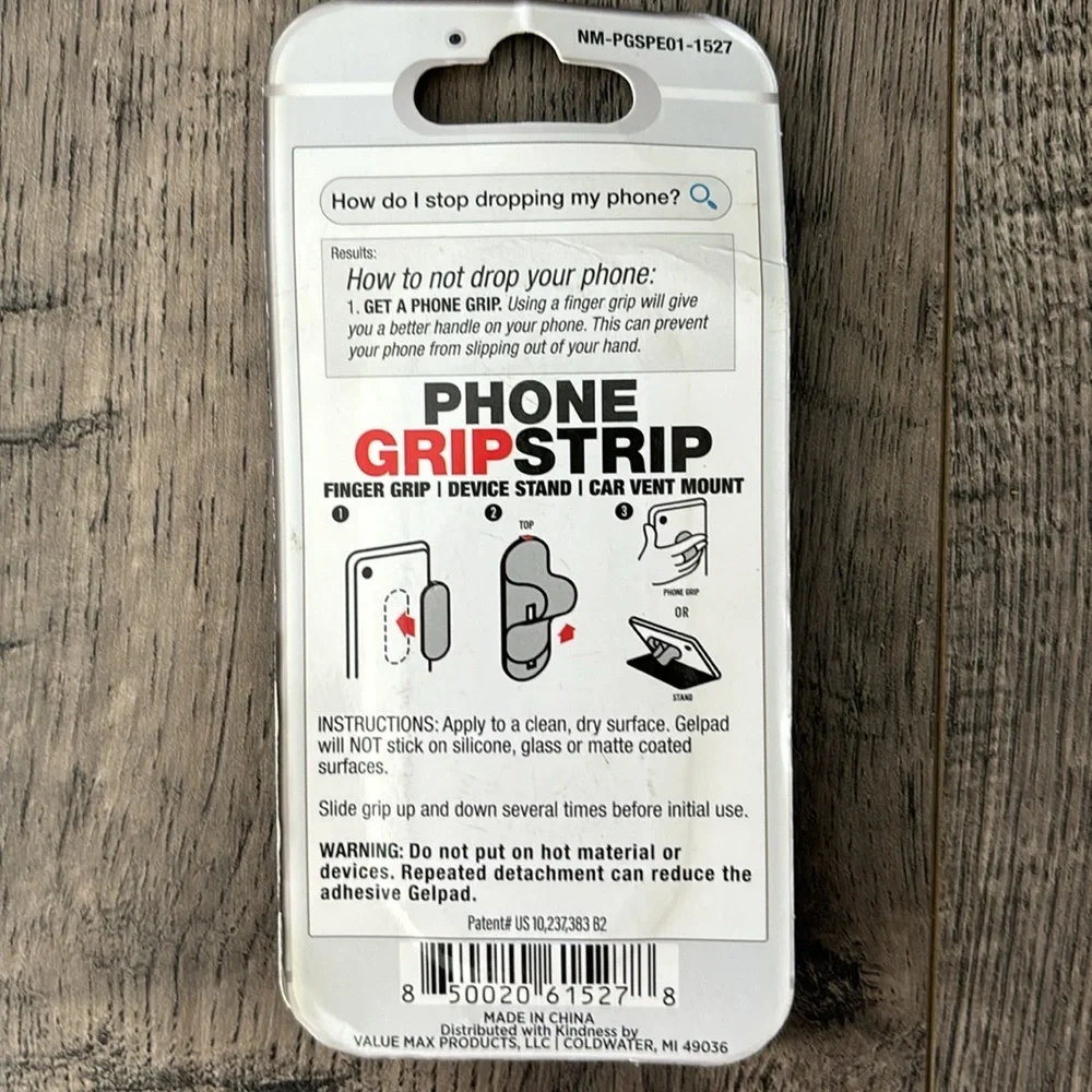 Novelty Max Glitter Phone Grip Strip – Single Count Pack/Pearl Series